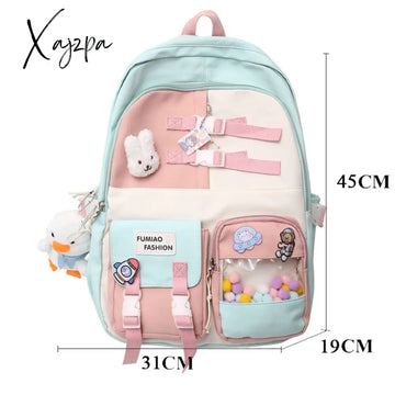 Xajzpa - Fashion Girls Waterproof Bookbag Women Laptop Mochila Student Kawaii Shoulder Bag Backpack